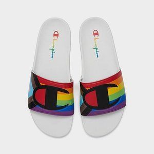 Champion Men's IPO Pride Slide Sandal Size 10 White LBGTQ+ Community Support NEW